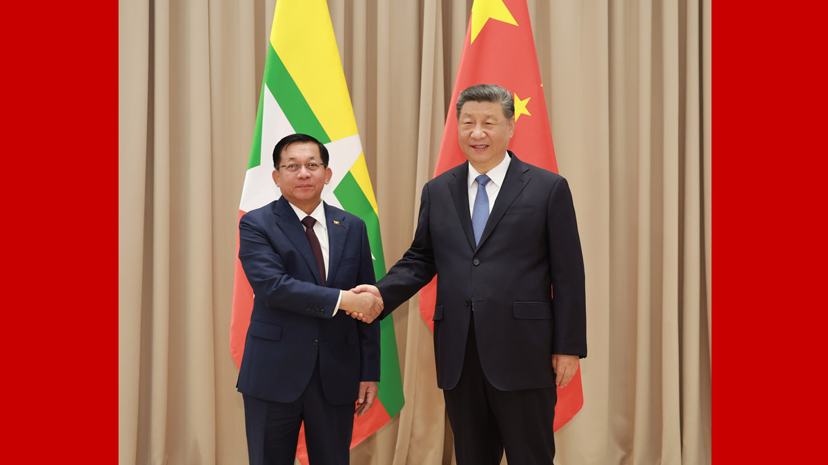 習(xí)近平會見緬甸領(lǐng)導(dǎo)人敏昂萊