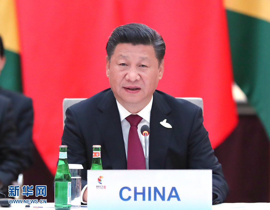7月7日，國家主席習近平在德國漢堡主持金磚國家領導人非正式會晤，發(fā)表引導性講話和總結講話。 新華社記者 馬占成 攝